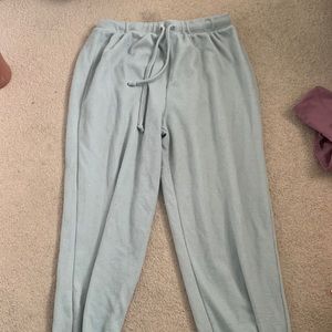 Blue/green jogger sweatpants tie front string